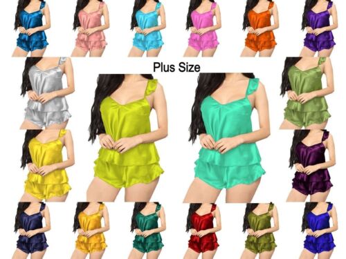 Sexy Nachtwäsche-Set für Mädchen aus Polyester-Satin mit Cami und Shorts in…