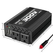 300W Car Power Inverter DC 12V to AC 110V 120V Converter Adapter Charger Outlet
