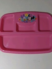 Kids Paw Minnie Mouse Daisy Duck Pink Sectioned Sturdy Plastic Plates Dining