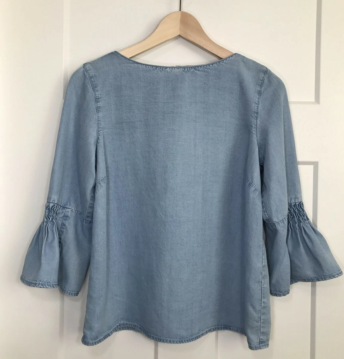 Chambray peasant cheap top