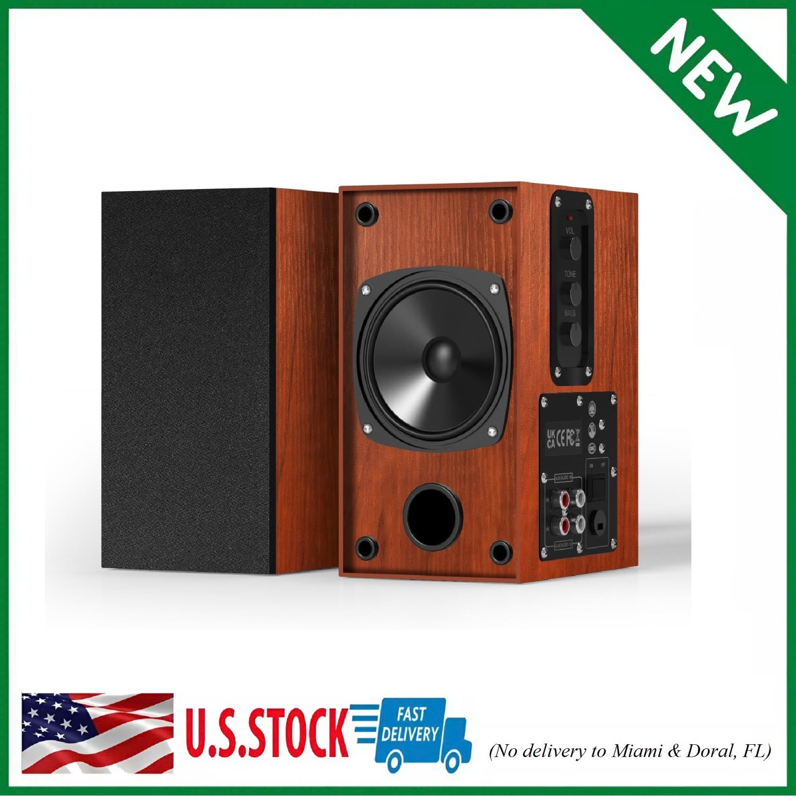 Powered Bookshelf Speakers, 30W X 2 Turntable Speakers with 