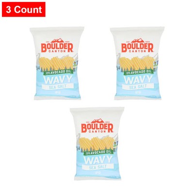 Boulder Canyon Sea Salt Avocado Oil Wavy Potato Chips 5.5 oz  - 3 Count