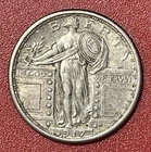 1917 P Standing Liberty Silver Quarter Dollar, Type 1, XF/AU. Looks Full Head.