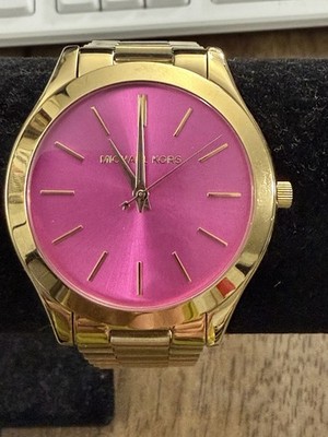 New Michael Kors MK3264 Runway Pink Dial Gold Stainless  display picture 1