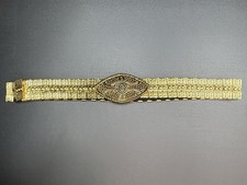 Vintage Gold-tone Metal Stretch Statement Belt 1980s 1990s Large