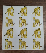 Mrs Grossmans LEOPARDS Stickers Big Cats Carnivores Africa Asia 12 CT Vtg