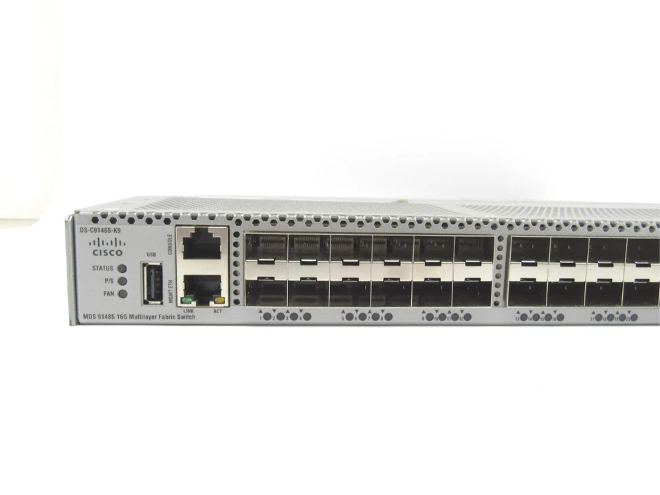 Cisco DS-C9148S-K9 MDS 9124S 48x Port 16G SFP FC Switch 2x AC Power 1U No RMK - Image 2 of 4