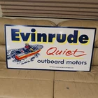 Vintage Evinrude Porcelain Sign Gas Oil Cars Trucks Fishing (large)
