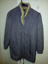 Vintage MOD MAID Lavendar Grey Long Fleece Lined Coat Size M