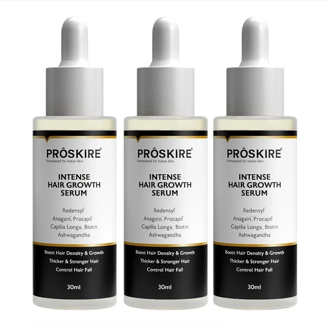 3x Proskire Intense Hair Growth Serum with Redensyl ,30ml each (Pack of 3)