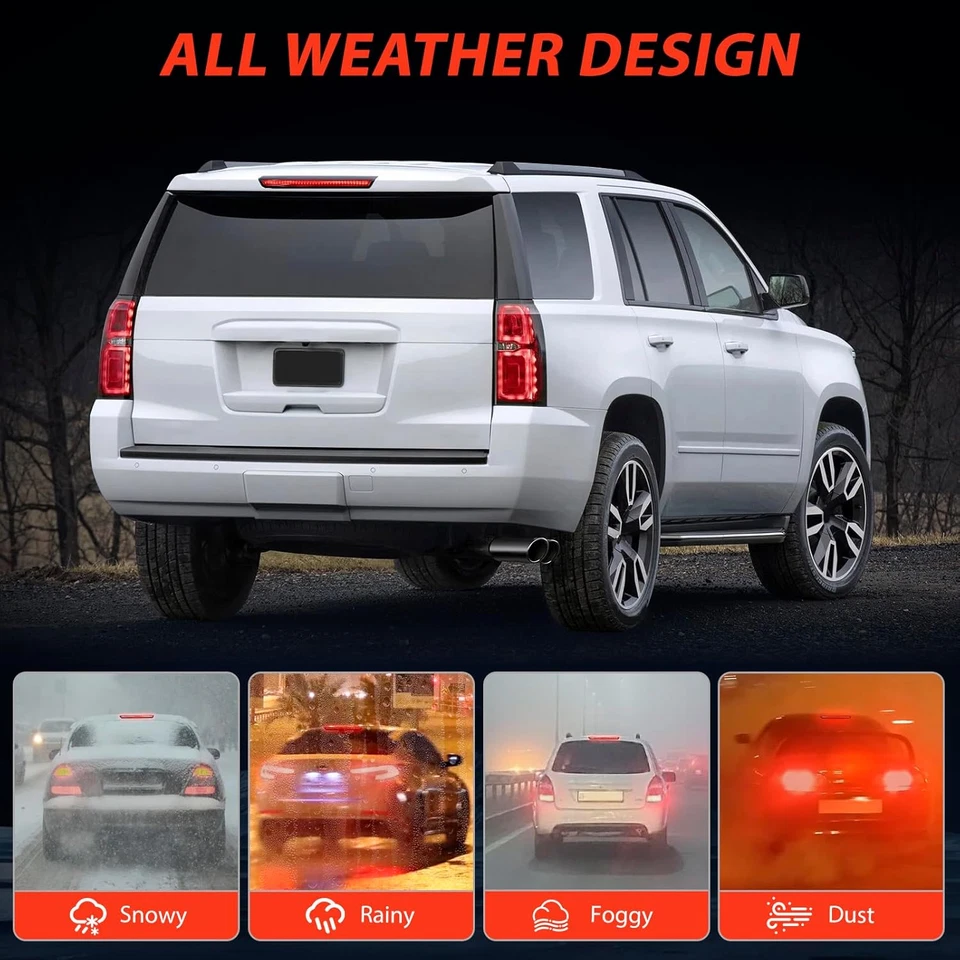 Tercera tercera luz trasera de freno lámpara de freno barra led roja para Tahoe Suburban 2015-20 Foto 4 de 4