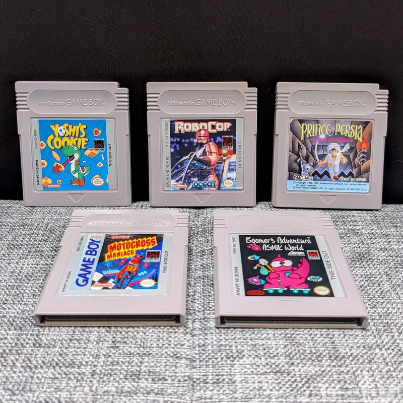 Lot of 5 Nintendo Game Boy Games (Yoshi, RoboCop, Prince of Persia...) *WORKS*