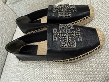 New- Unworn- Tory Burch Embellished Espadrille Suede Leather Shoe- Size 6