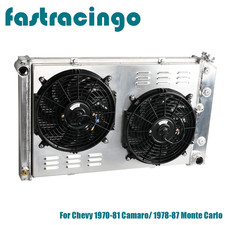 3 Row Aluminum Radiatorshroud Fan For Chevy 1970-81 Camaro 1978-87 Monte Carlo
