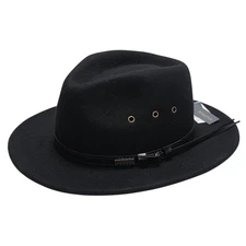 New Pendelton Men's Black Wool Getaway Outback Hat Size Large NWT