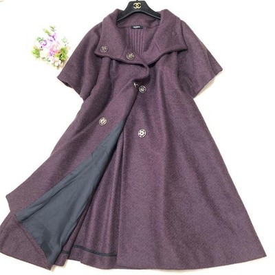 Max Mara MAX&Co Mohair Flared Coat Jacket Blouson Women 42 Bordeaux Black 