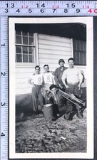 WW2 Era Soldiers Military Camp Edwards MA Shirt Uniform BW Photo Snapshot #3