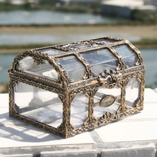 Transparent Pirate Treasure Chest Jewellery Box Small Trinket Storage Case
