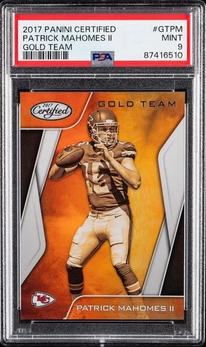2017 Panini Certified Gold Team Patrick Mahomes II ROOKIE #GT-PM PSA 9 MINT