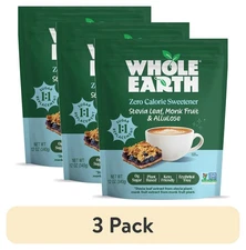 (3 pack) Whole Earth Zero Calorie Stevia, Monk Fruit & Allulose Sweetener, Zero