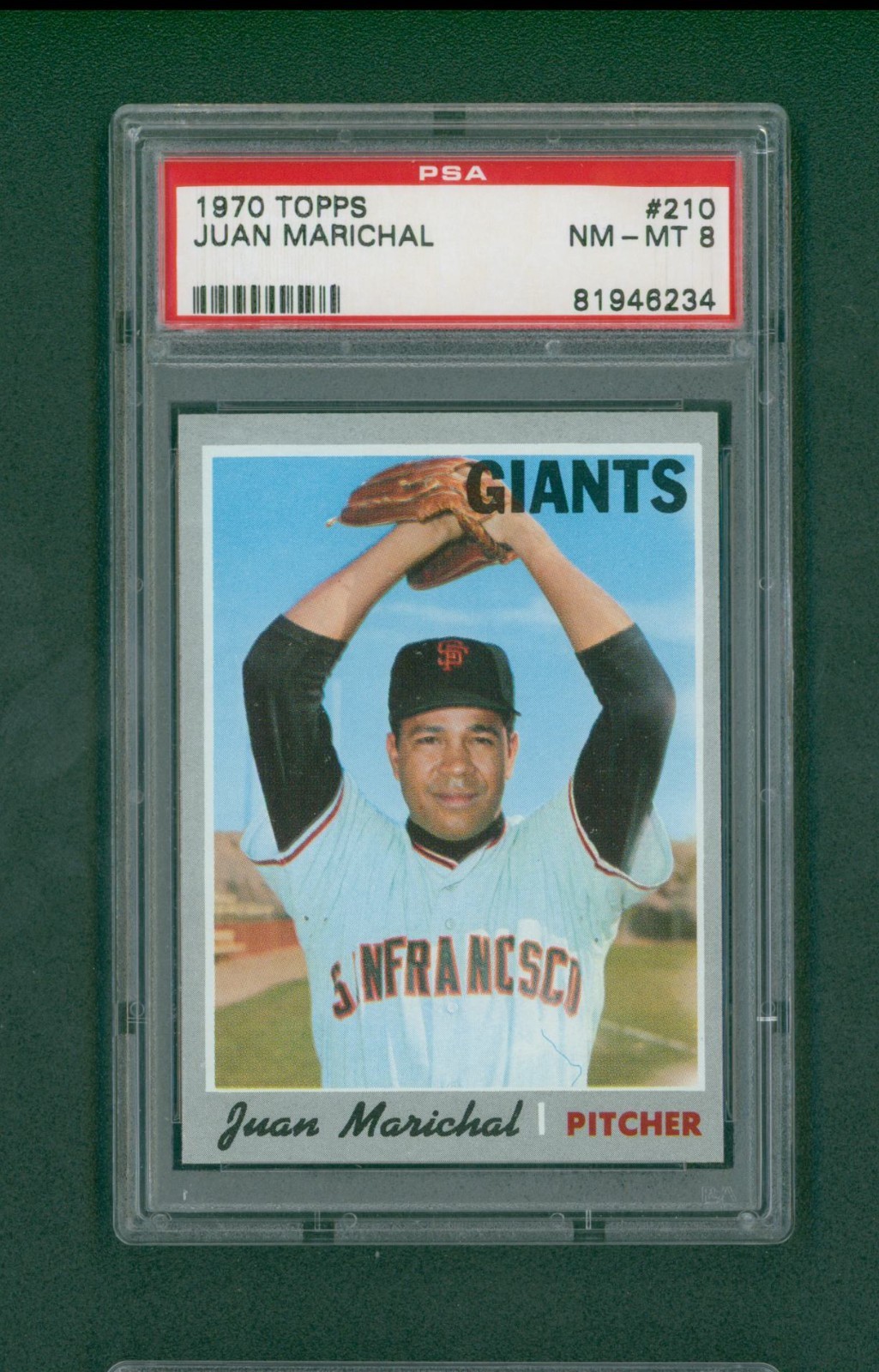 1970 Topps Baseball Card - #210 Juan Marichal, PSA 8 NM/MT