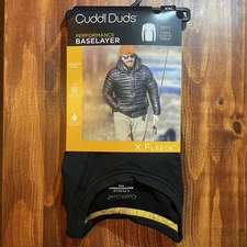 Cuddle Duds Performance Base Layer Men's 2XL Long Sleeve Crew x Fleece Black NEW