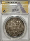1904 S Morgan Silver Dollar ANACS VF35 Tough Date Morgan