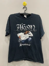 Akon Konvicted 2008 Tour T-Shirt Size Large Black Men’s Rap Tee Y2K Hip Hop