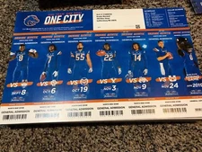 2018 BOISE STATE BRONCOS FOOTBALL SEASON TICKET STRIP SHEET STUB SET