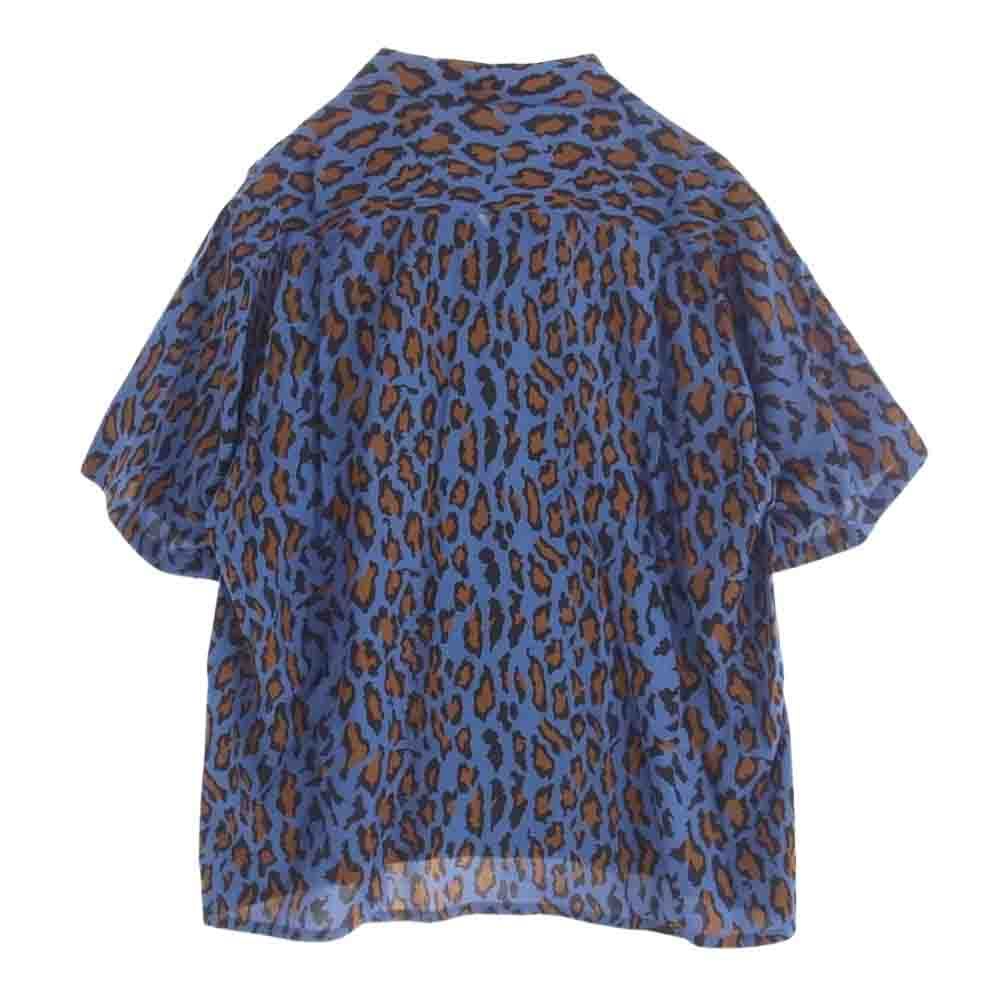 WACKO MARIA SHORT SLEEVE SHIRT LEOPARD HAWAIIAN L RAYON Blue WACKO MARIA SHORT SLEEVE SHIRT LEOPARD HAWAIIAN L RAYON Blue