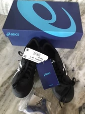 ASICS Hyper MD 7 Size 3 Unisex Track & Field Shoes Blk/Wht W Screws/Handle-NEW.