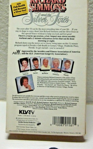 Richard Simmons And The Silver Foxes VHS VCR Video Tape Fitness Tape - Imagen 6 de 7