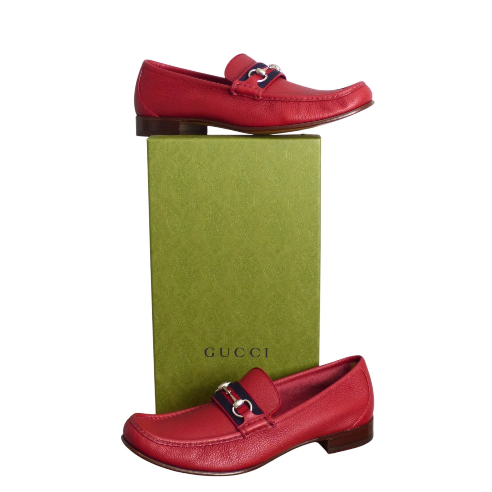 GUCCI   Mocassins Horsebit en cuir rouge neufs dans leur boîte, taille 11