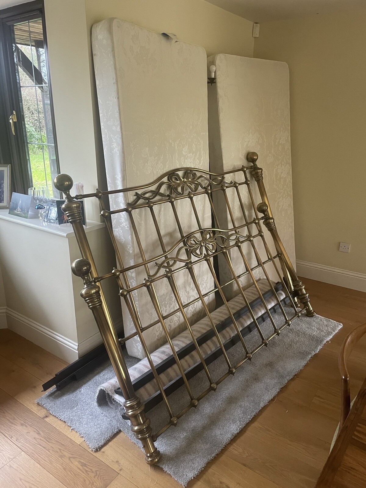 ‘And So To Bed’ Super King Size Brass bed frame with mattress supports