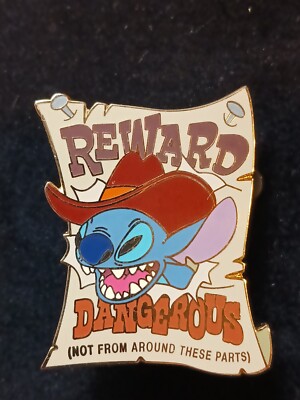 DISNEY PIN LE STITCH WILD WEST ADVENTURE WANTED POSTER REWARD CHIP