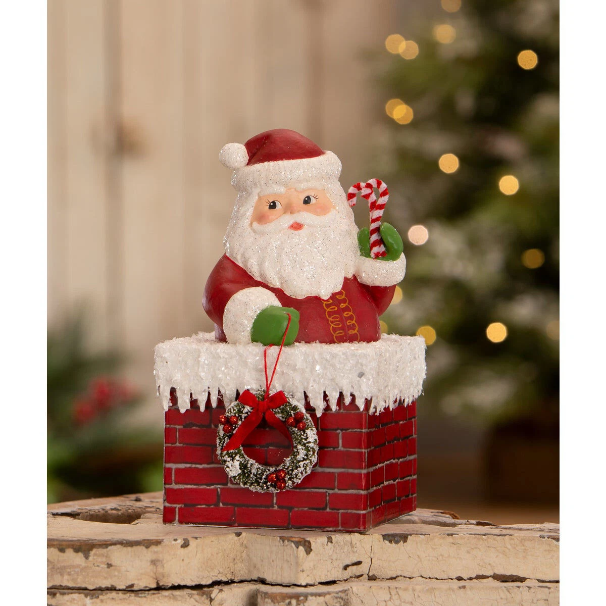 Bethany Lowe Ho Ho Santa Chimney Container - Thumbnail 4