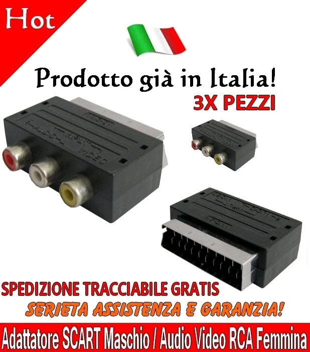 Cavi E Connettori Video Adattatori/convertitori AV RCA Maschio Per TV E Home Audio | Acquisti Online Su - Foto 3