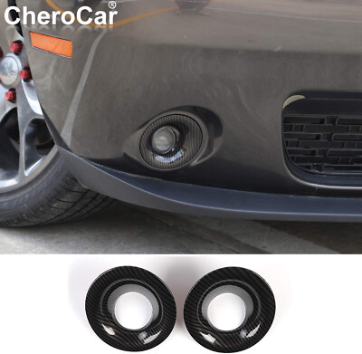 #ad For 15Dodge Challenger Front Fog Light Cover Lamp Trim Accessories Carbon Fiber $22.49
