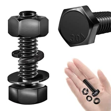 8 Sets 3/8-16 x 1-1/4" Hex Head Bolts and Nuts with Flat & Lock Washers 304 S...