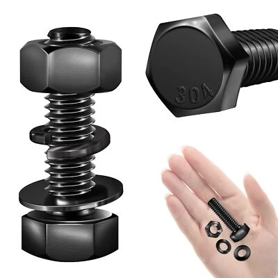 MYWISH 8 Sets 3/8-16 x 1-1/4" Hex Head Bolts and Nuts with Flat & Lock Washers 304 S...