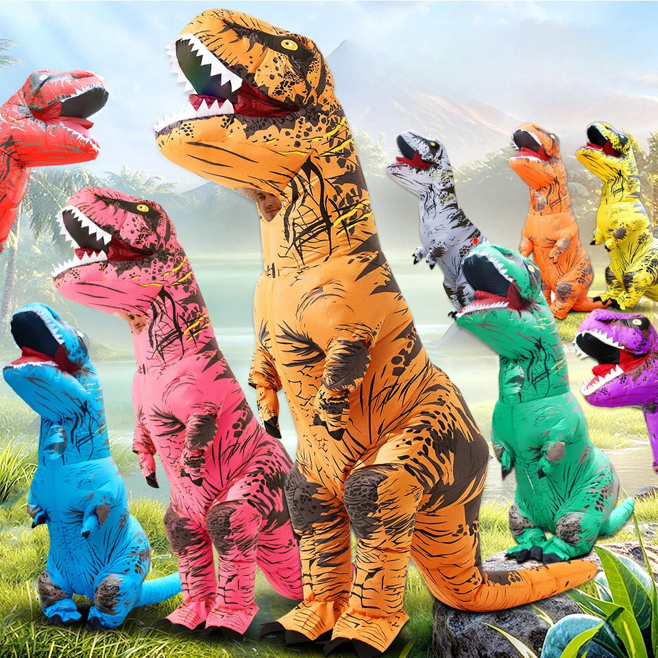2025 T-Rex Blow Inflatable Dinosaur Costume Adults Kids Jurassic World Park Trex - image 3 of 4