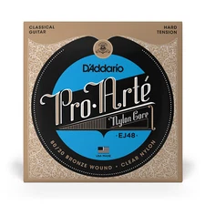 2-Pack of D'Addario EJ48 Pro-Arte 80/20 Classical Guitar Strings, Hard Tension