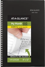 AT-A-GLANCE Planner 2025-2026 Academic, Monthly, 8" X 12", Large, Flexible Cover