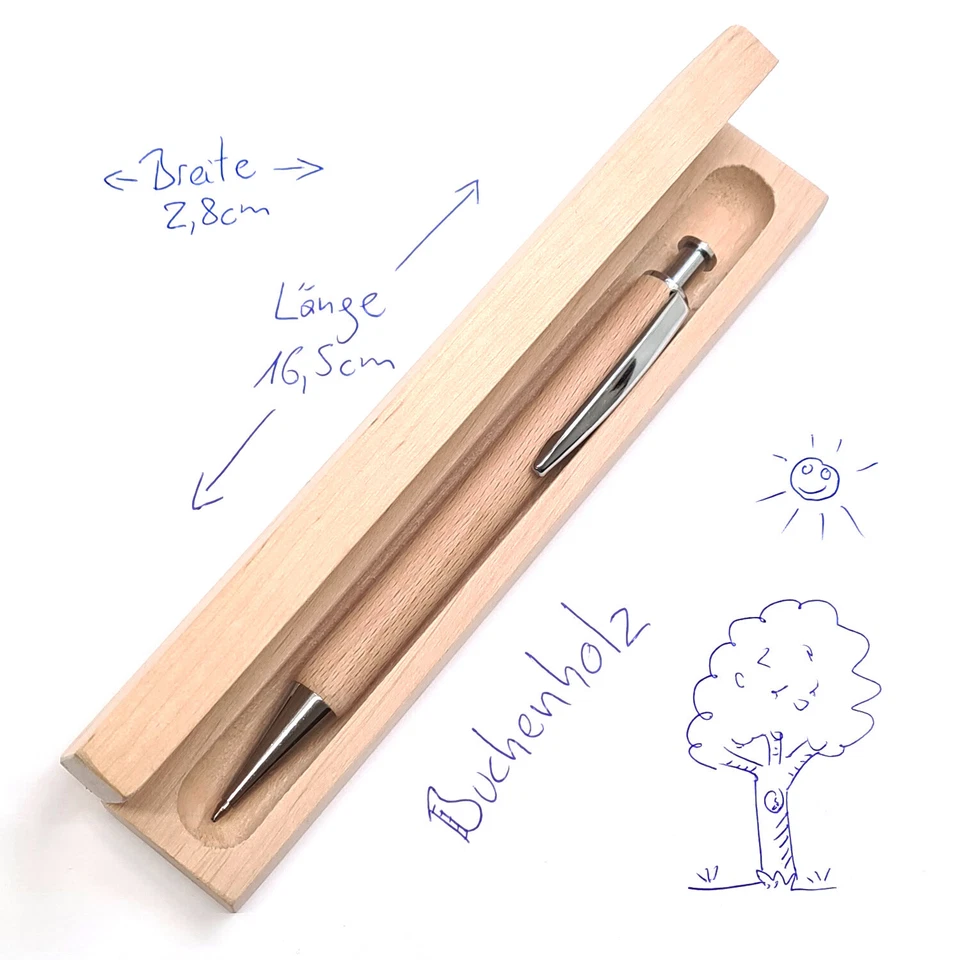 Holz-Kugelschreiber mit Gravur inkl. Etui - Personalisiert mit Name oder Spruch - Bild 3 von 4