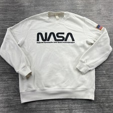 NASA Sweatshirt Size M Mens H M National Aeronautics Space Administration White