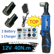 3/8" Electric Ratchet Wrench Set Cordless 12V Power 1500Mah Lithium-Ion Battery