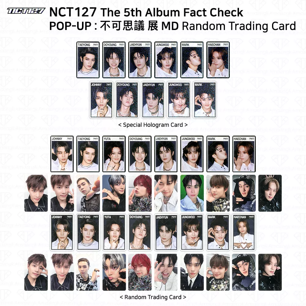 NCT 127 5th Album Fact Check 不可思議 展 MD Random Trading Card White Black ver.