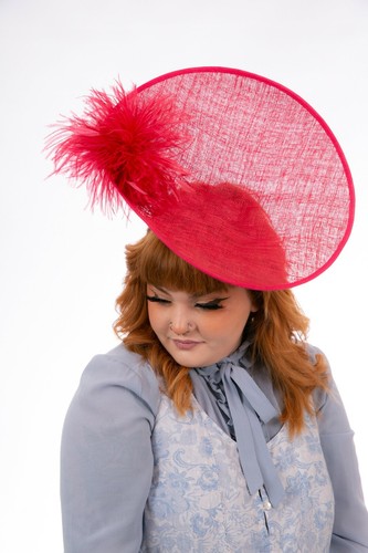 Oversized Red Feathered Saucer 