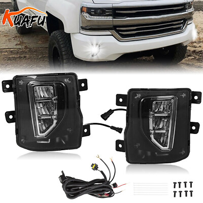 VLAND Faros Delanteros LED Aptos Para Chevy Silverado 1500 2016 2017 2018, Luces Delanteras Con Animacion Dinamica Y Luz De Respiracion Azul Y Senal - Foto 2