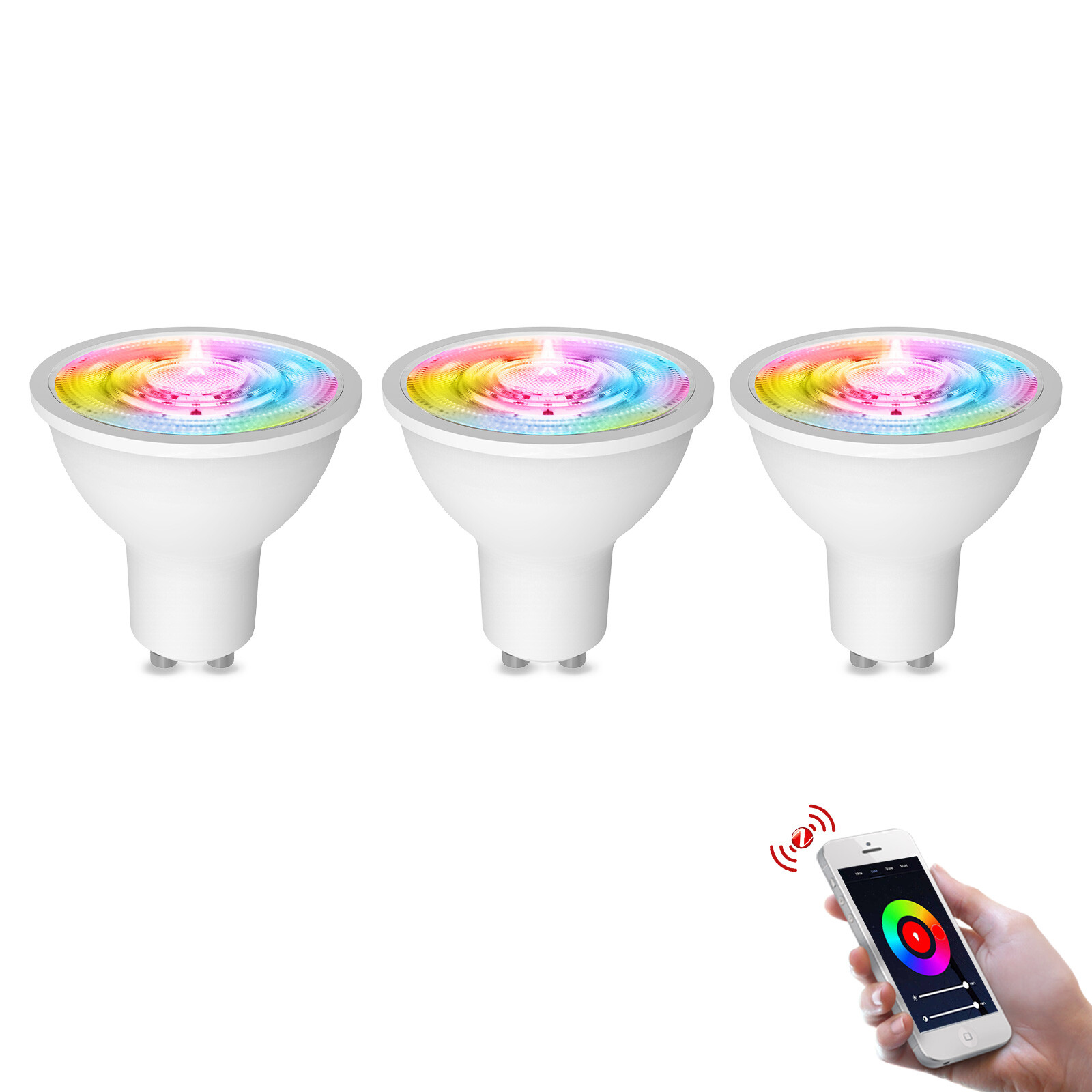 3x ZigBee tuya RGB GU10 Smart LED Leuchtmittel 5W CW Glühbirne Dimmbar Lampe